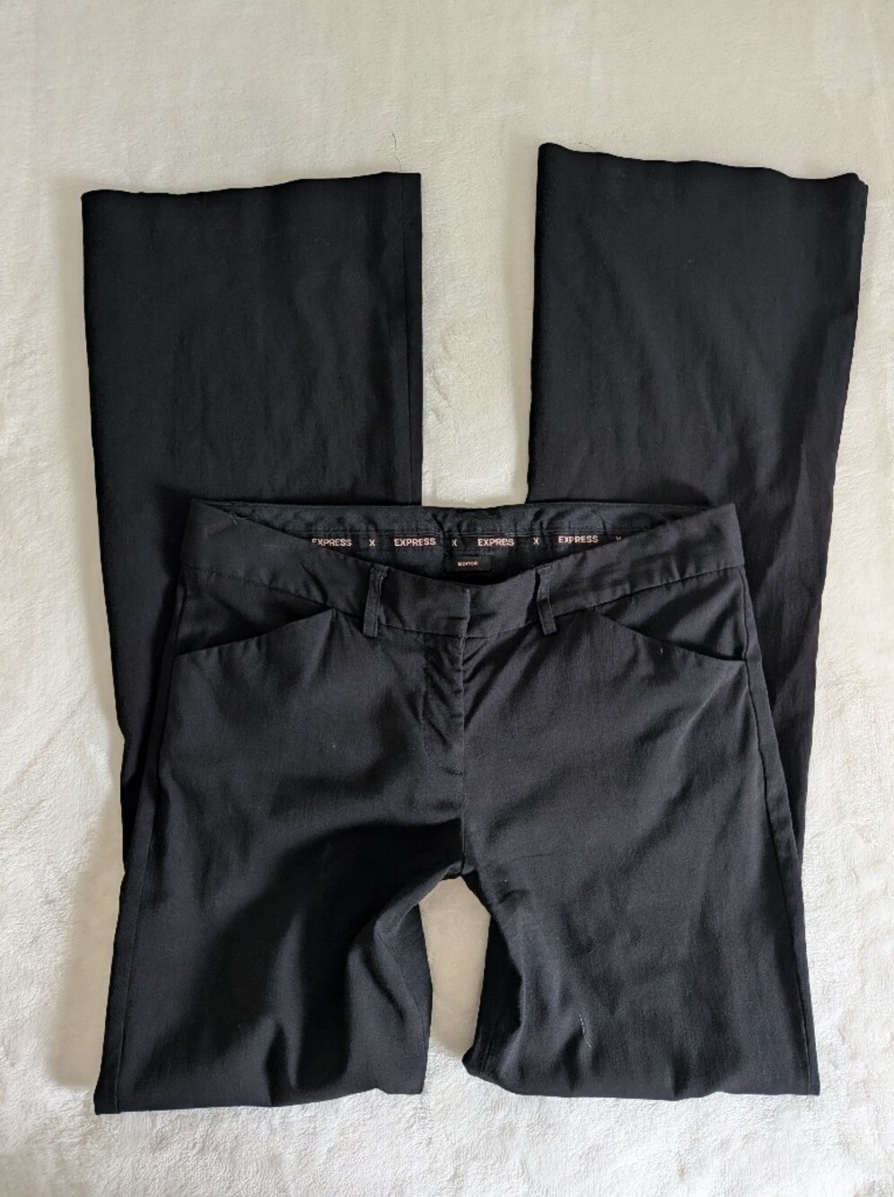 express low waisted flare trousers